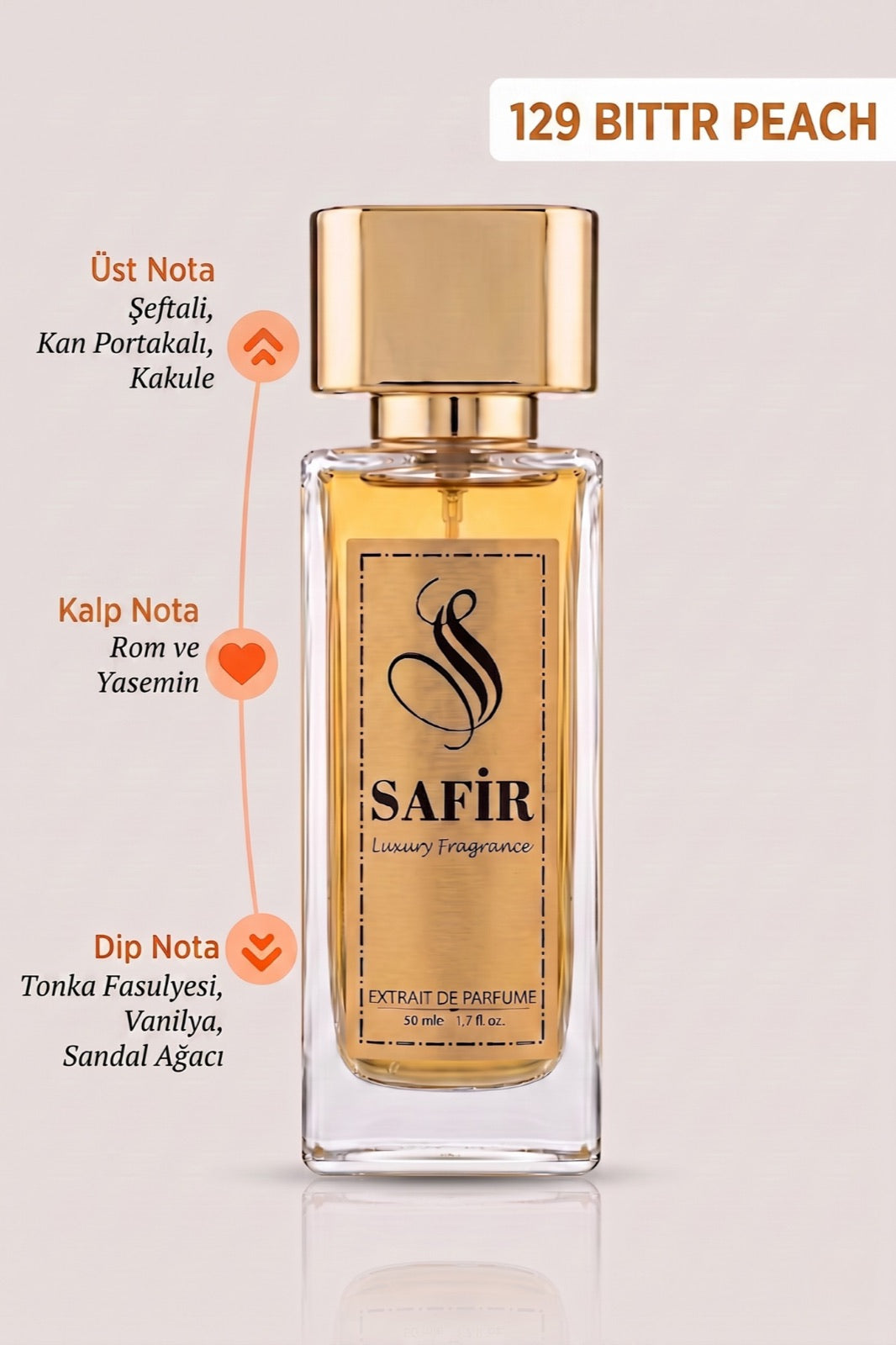 Safir Bitter Peach Extrait de Parfum 50 ml | Bitter Peach Muadili Kadın Erkek Parfüm