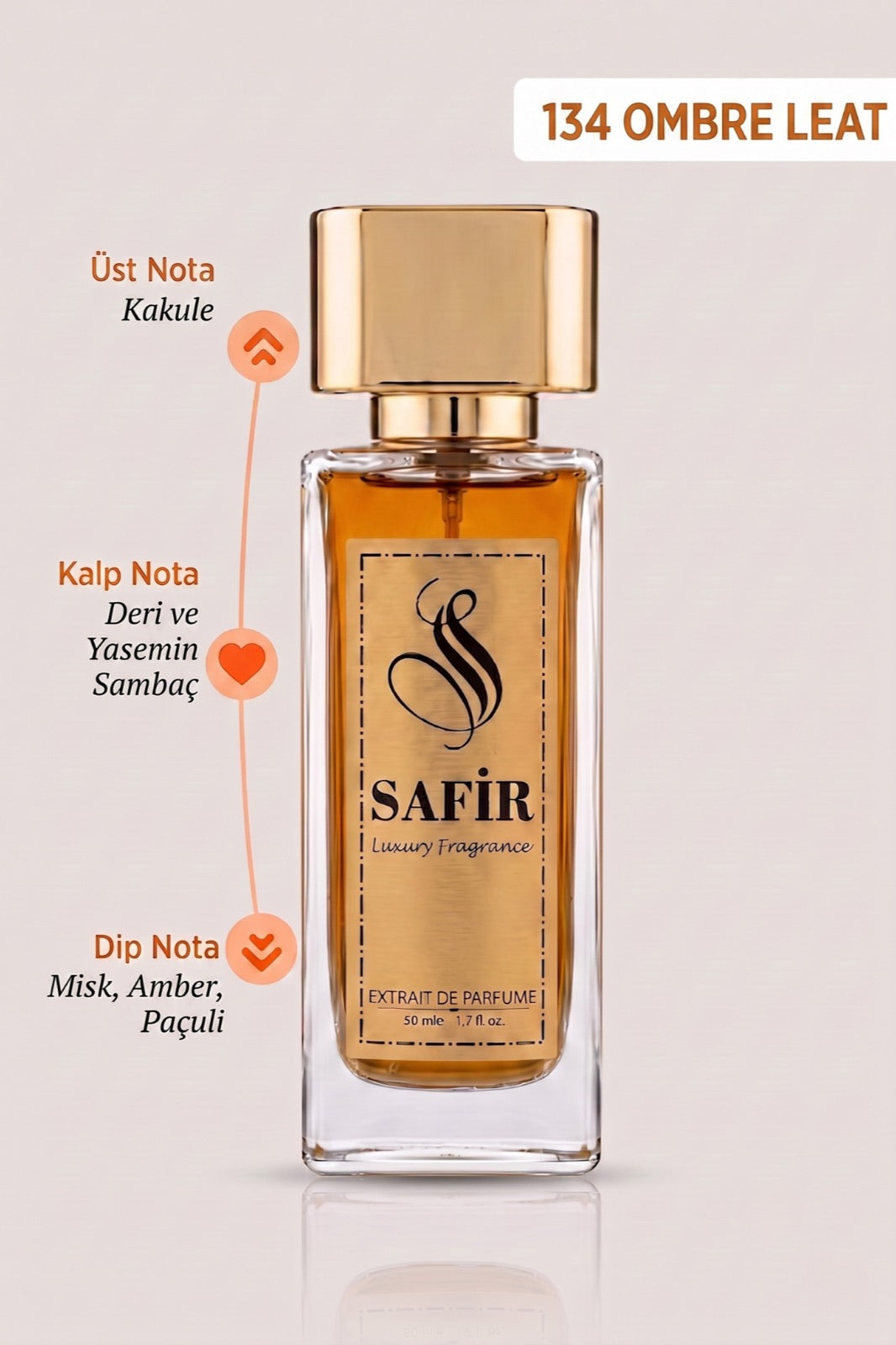Safir Ombre Leat Extrait de Parfum 50 ml | Ombre Leather Muadili Kadın Erkek Parfüm