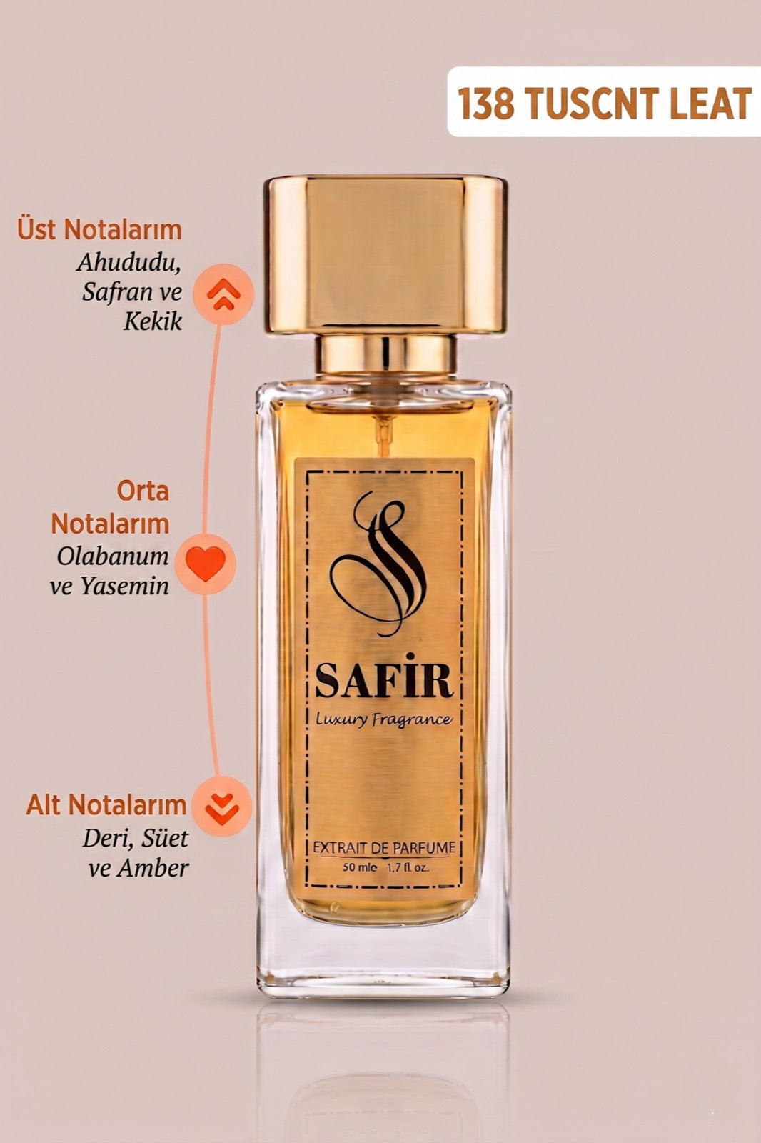 Safir Tuscnt Leat Extrait de Parfum 50 ml | Tuscan Leather Muadili Kadın Erkek Parfüm