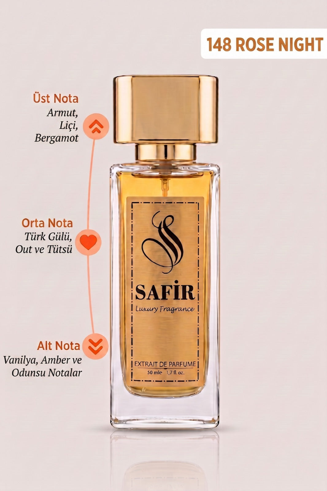 Safir Rose Night Extrait de Parfum 50 ml | Delina Exclusif Muadili Kadın Parfüm