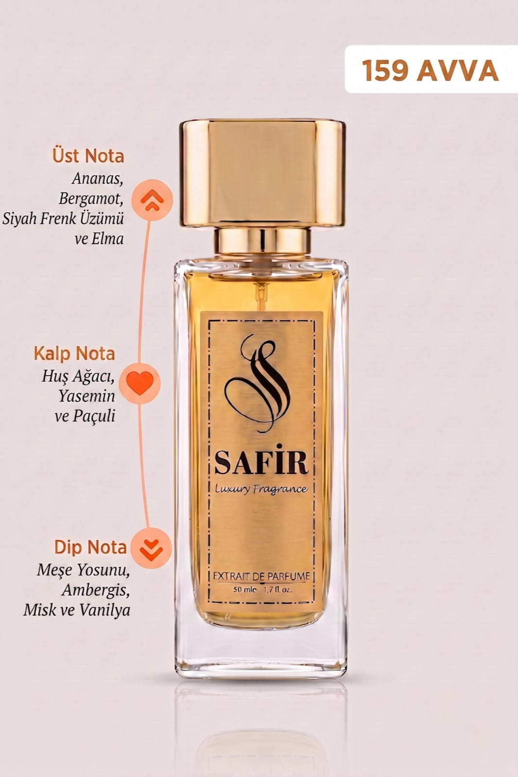Safir Avva Extrait de Parfum 50 ml | Aventus Muadili Erkek Parfüm
