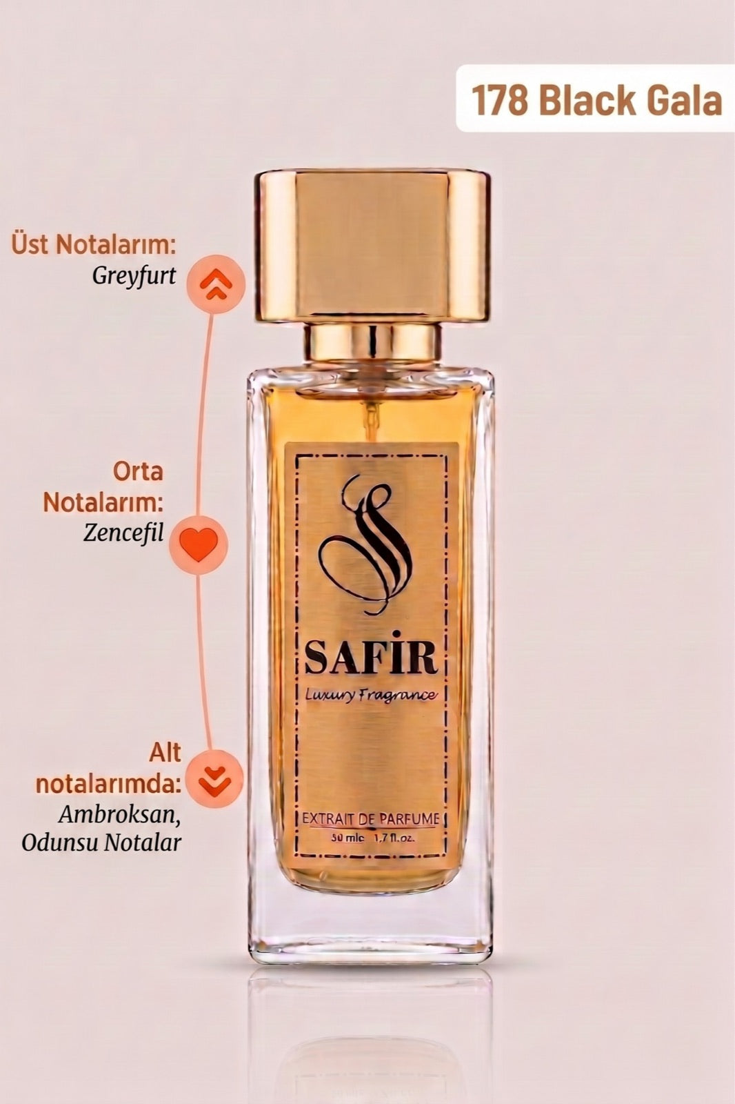 Safir Black Gala Extrait de Parfum 50 ml | Tygar Muadili Erkek Parfüm