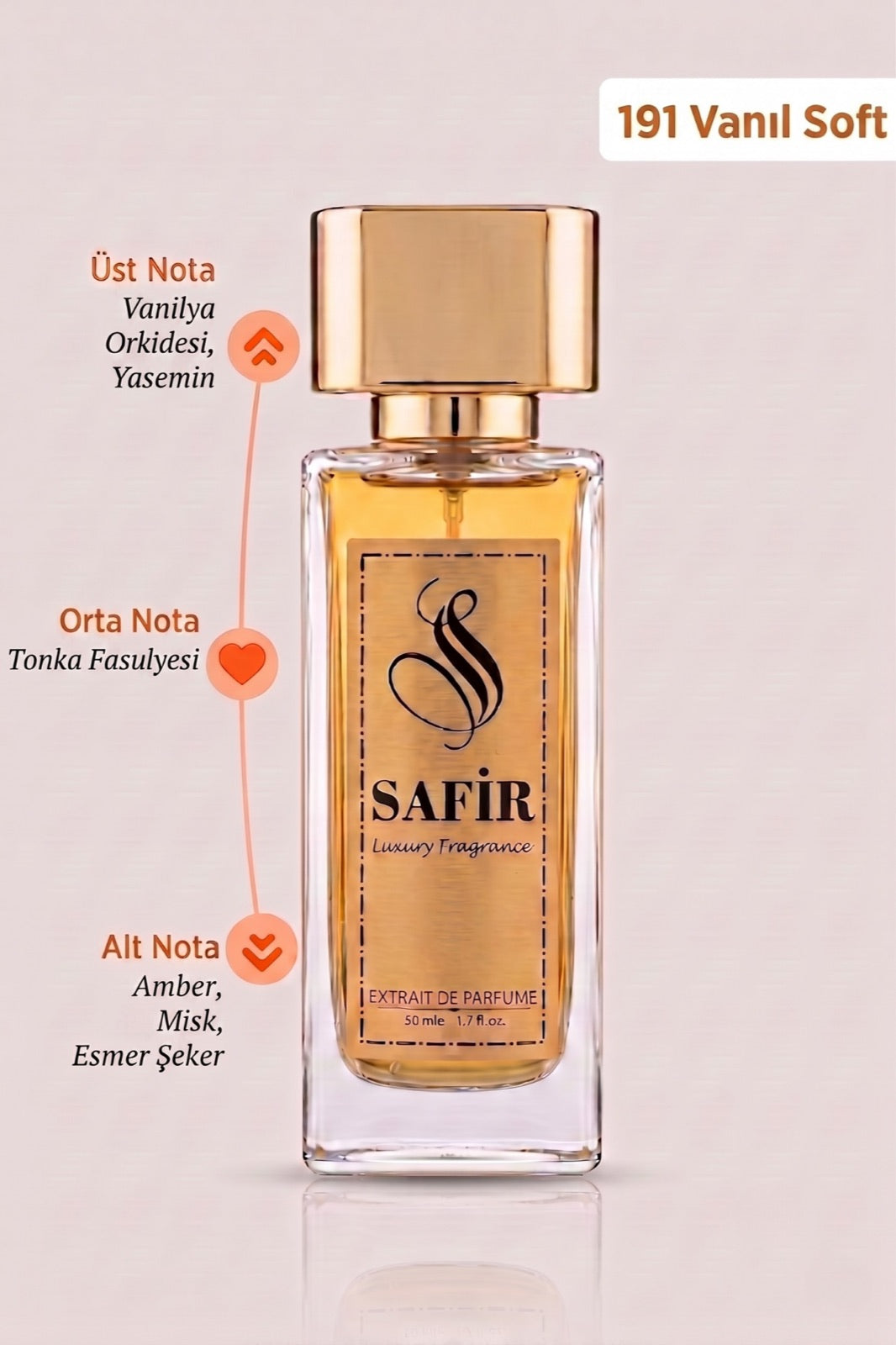 Safir Vanil Soft Extrait de Parfum 50 ml | Vanilla 28 Muadili Kadın Parfüm
