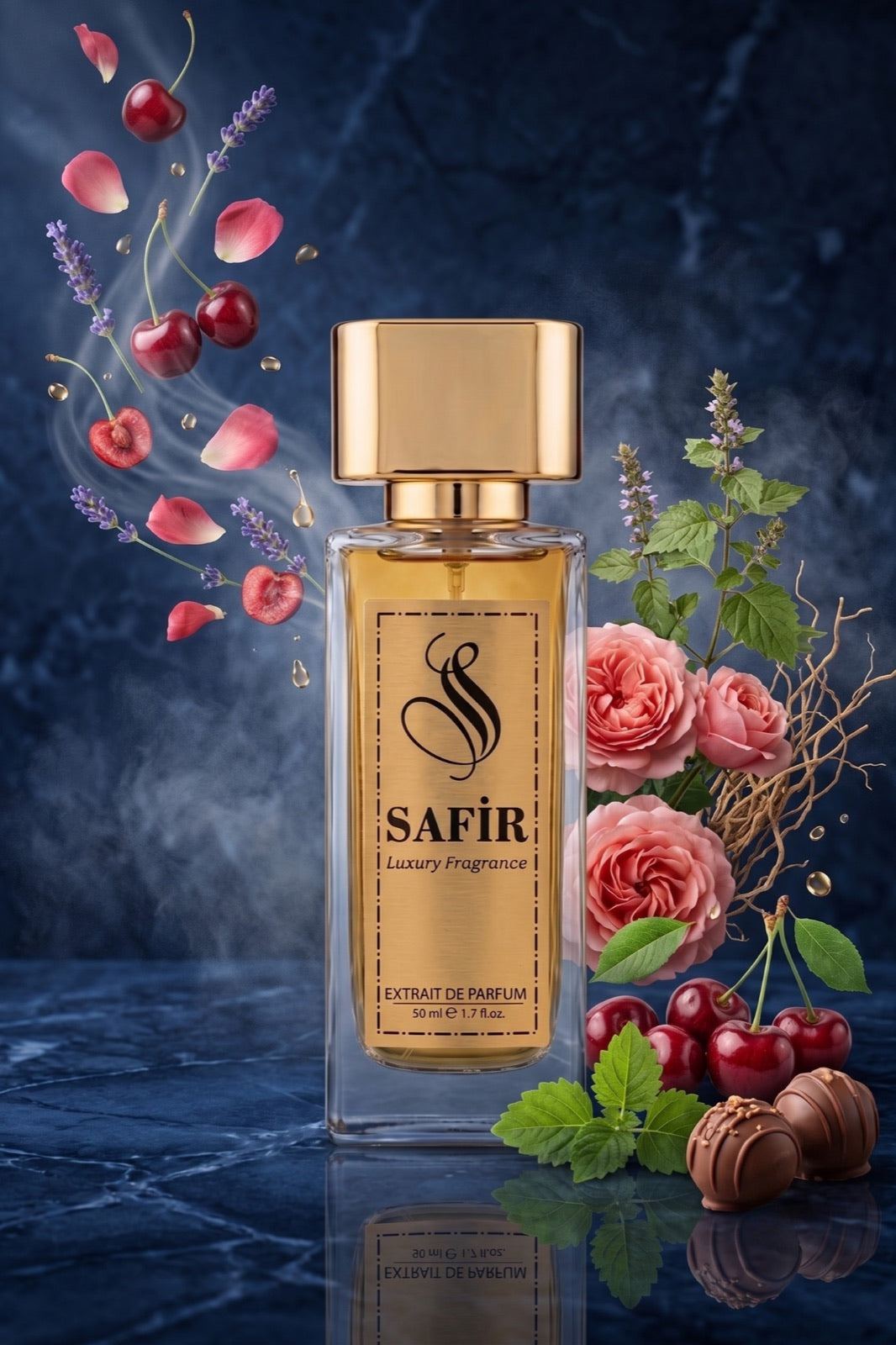 Safir Burn Chery Extrait de Parfum 50 ml | Burning Cherry Muadili Kadın Parfüm