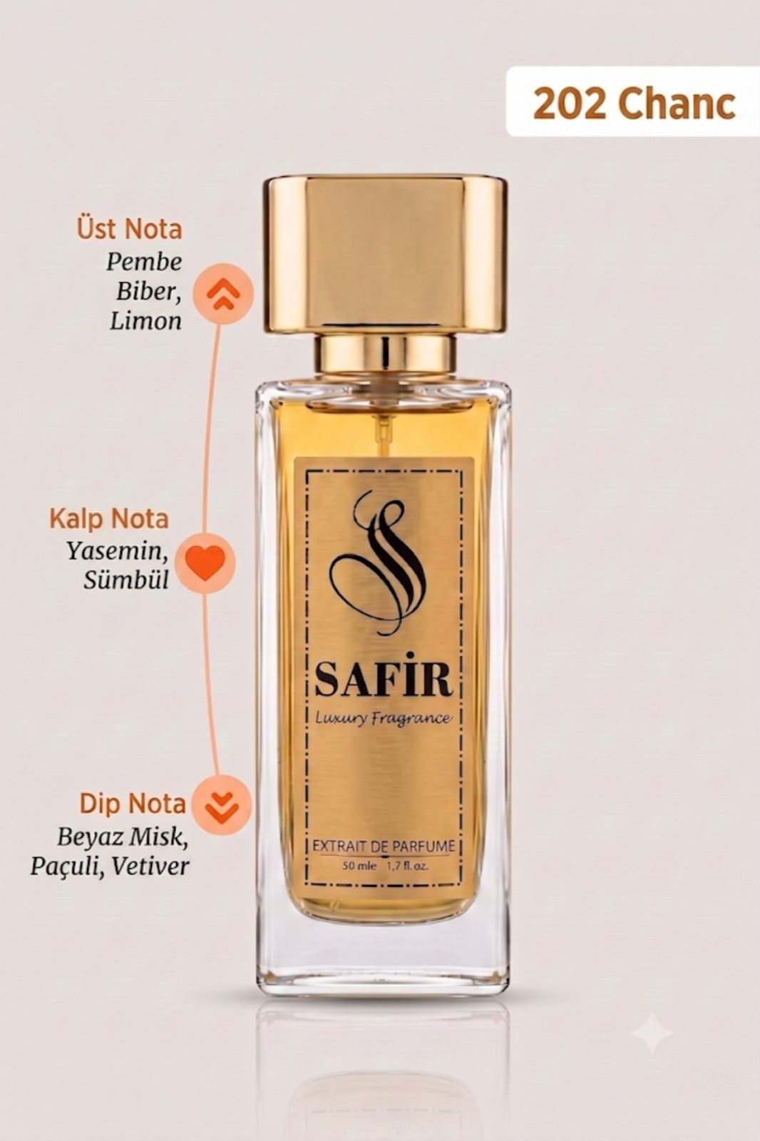 Safir Chanc Extrait de Parfum 50 ml | Chance Muadili Kadın Parfüm