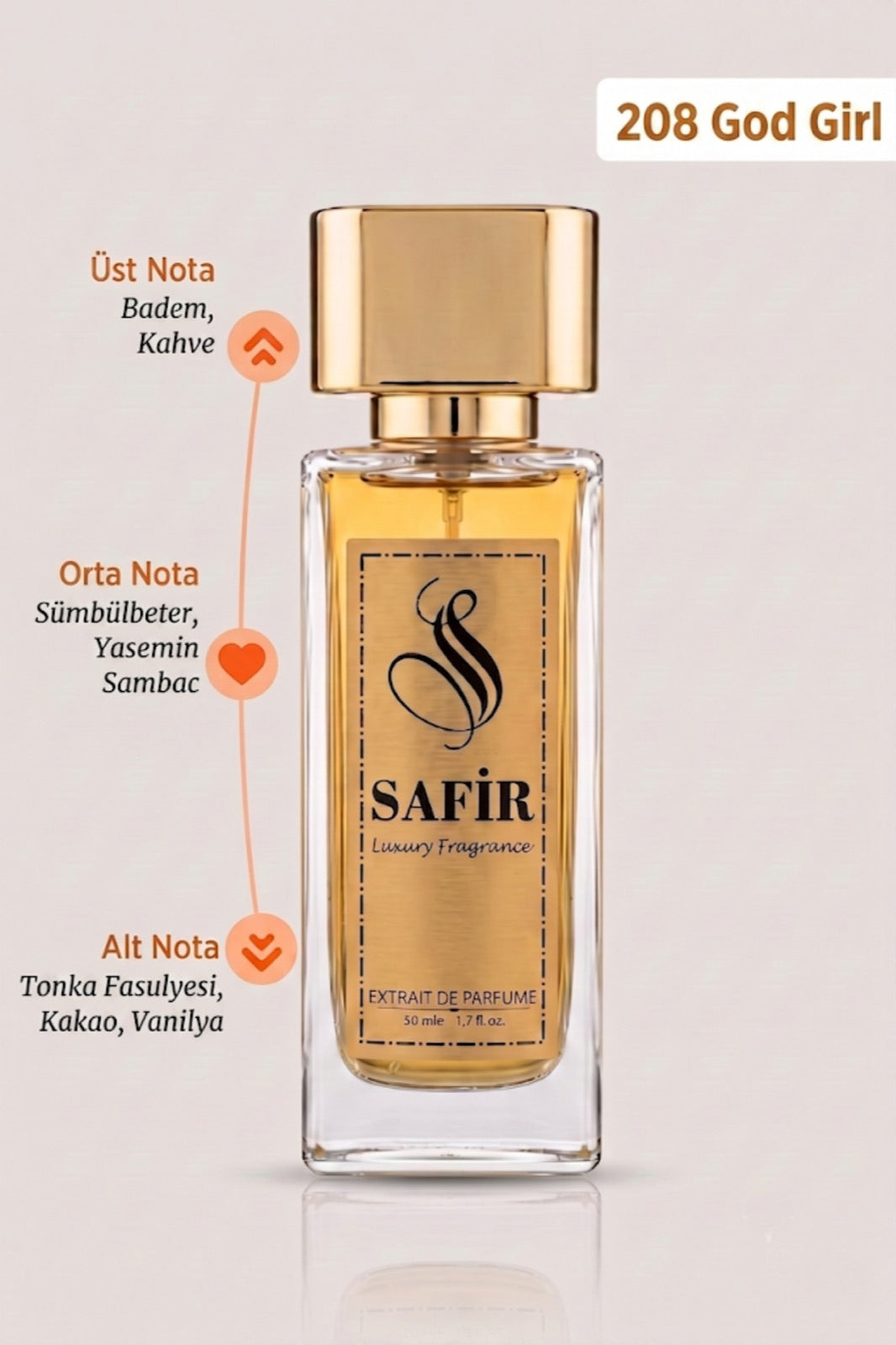 Safir God Girl Extrait de Parfum 50 ml | Good Girl Muadili Kadın Parfüm