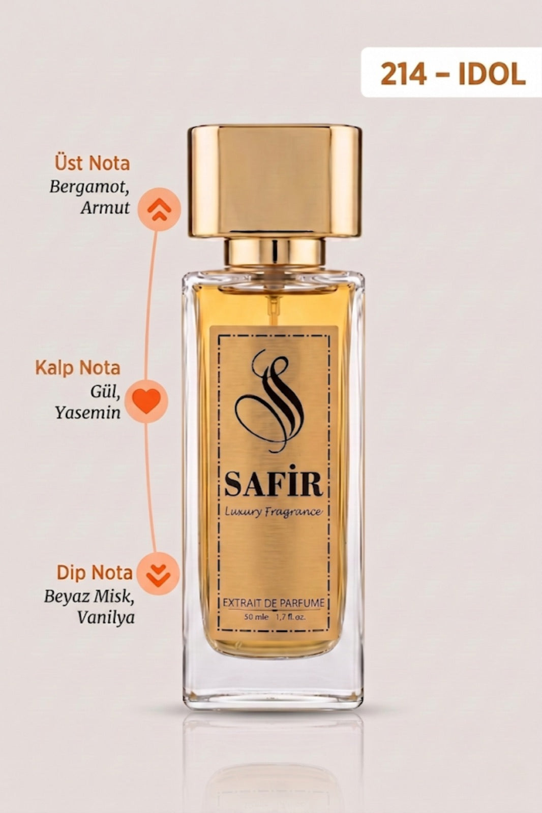 Safir Idol Extrait de Parfum 50 ml | Idôle Muadili Kadın Parfüm