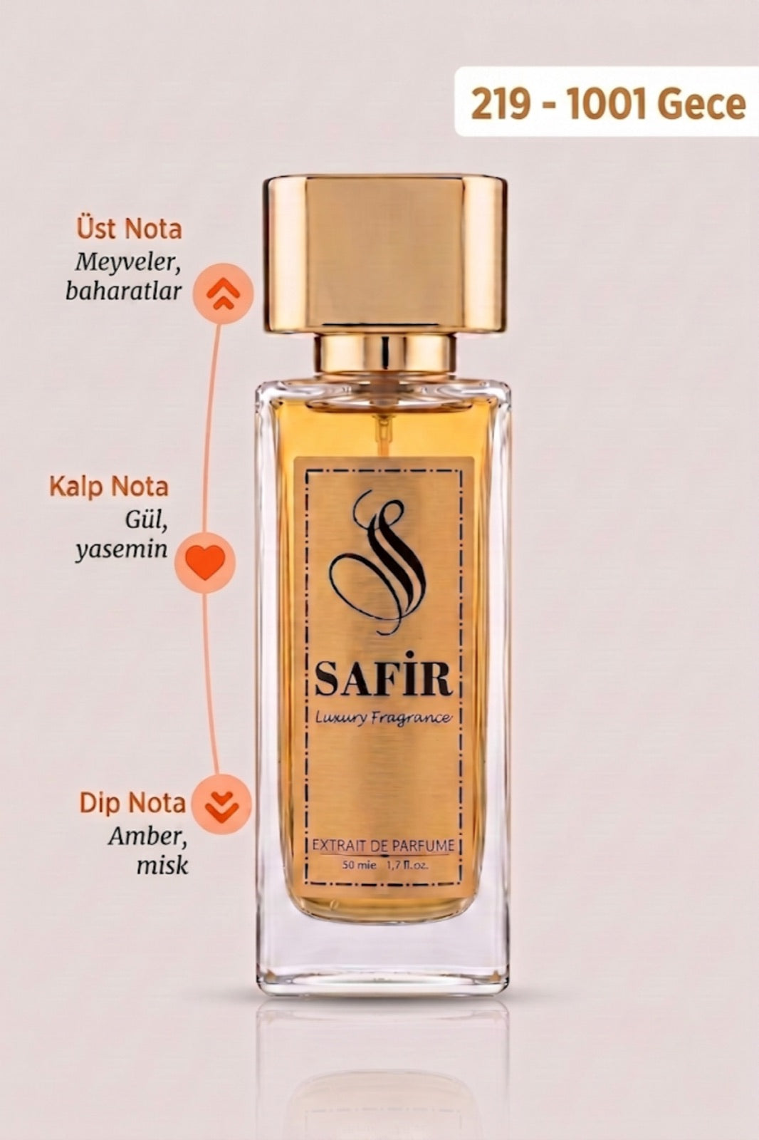 Safir 1001 Gece Extrait de Parfum 50 ml | 1001 Gece Muadili Kadın Parfüm
