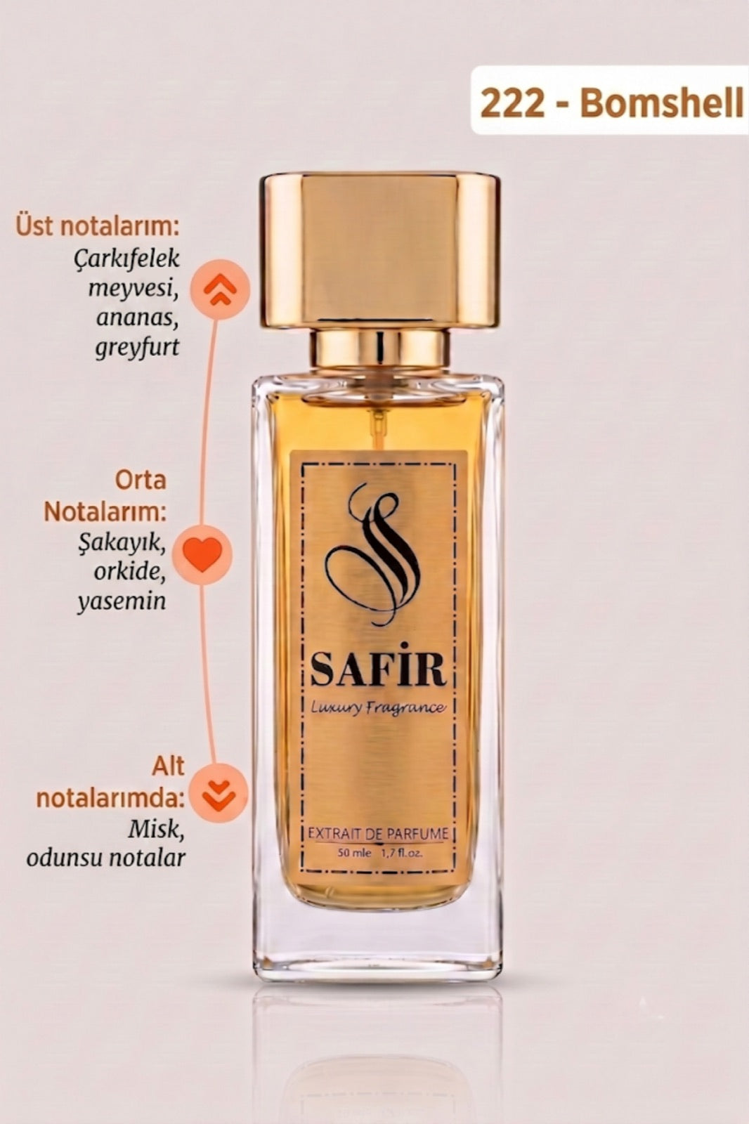 Safir Bomshell Extrait de Parfum 50 ml | Bombshell Muadili Kadın Parfüm