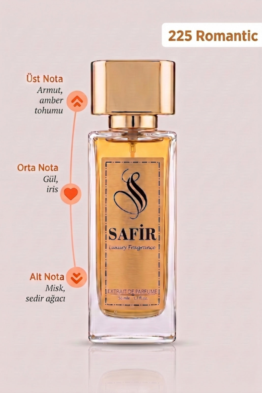 Safir Romantic Extrait de Parfum 50 ml | Irresistible Muadili Kadın Parfüm
