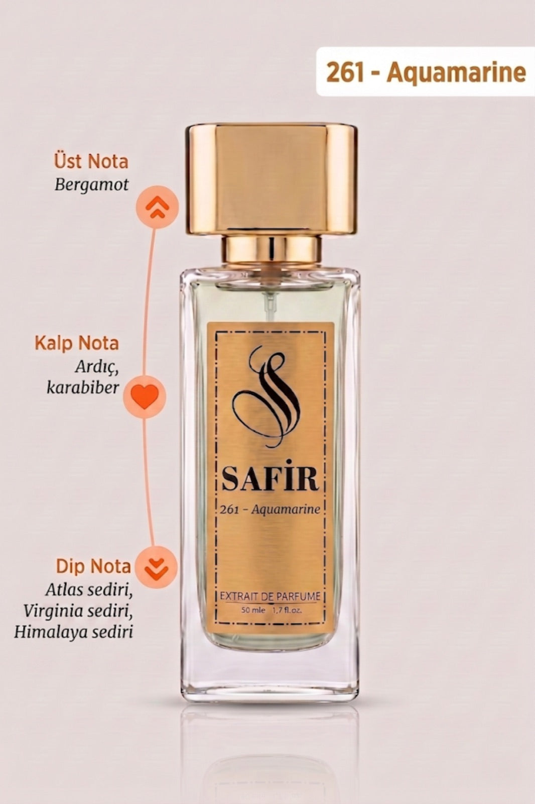 Safir Aquamarine Extrait de Parfum 50 ml | Aqva Muadili Erkek Parfüm