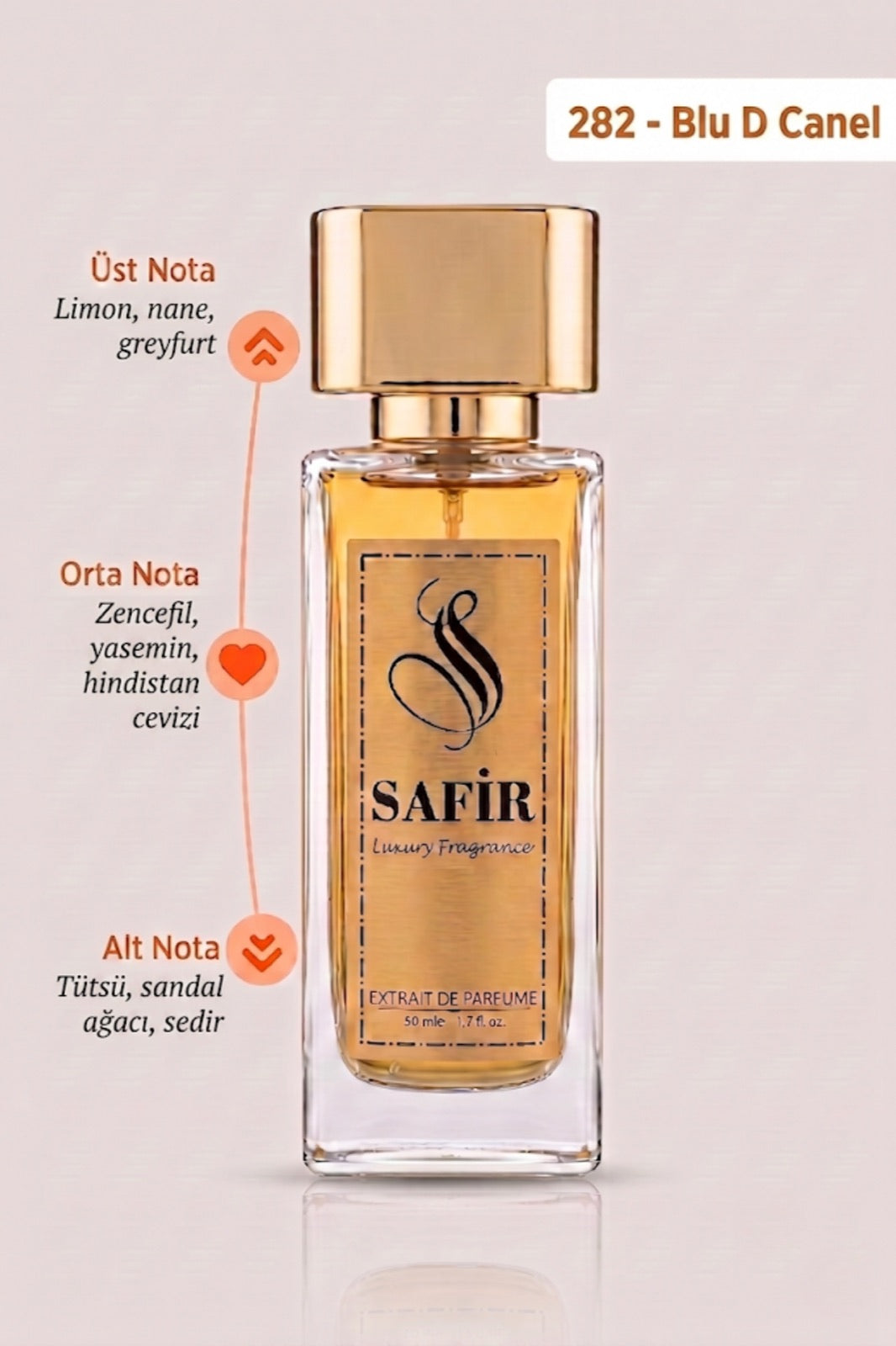 Safir Blu D Canel Extrait de Parfum 50 ml | Bleu de Chanel Muadili Erkek Parfüm
