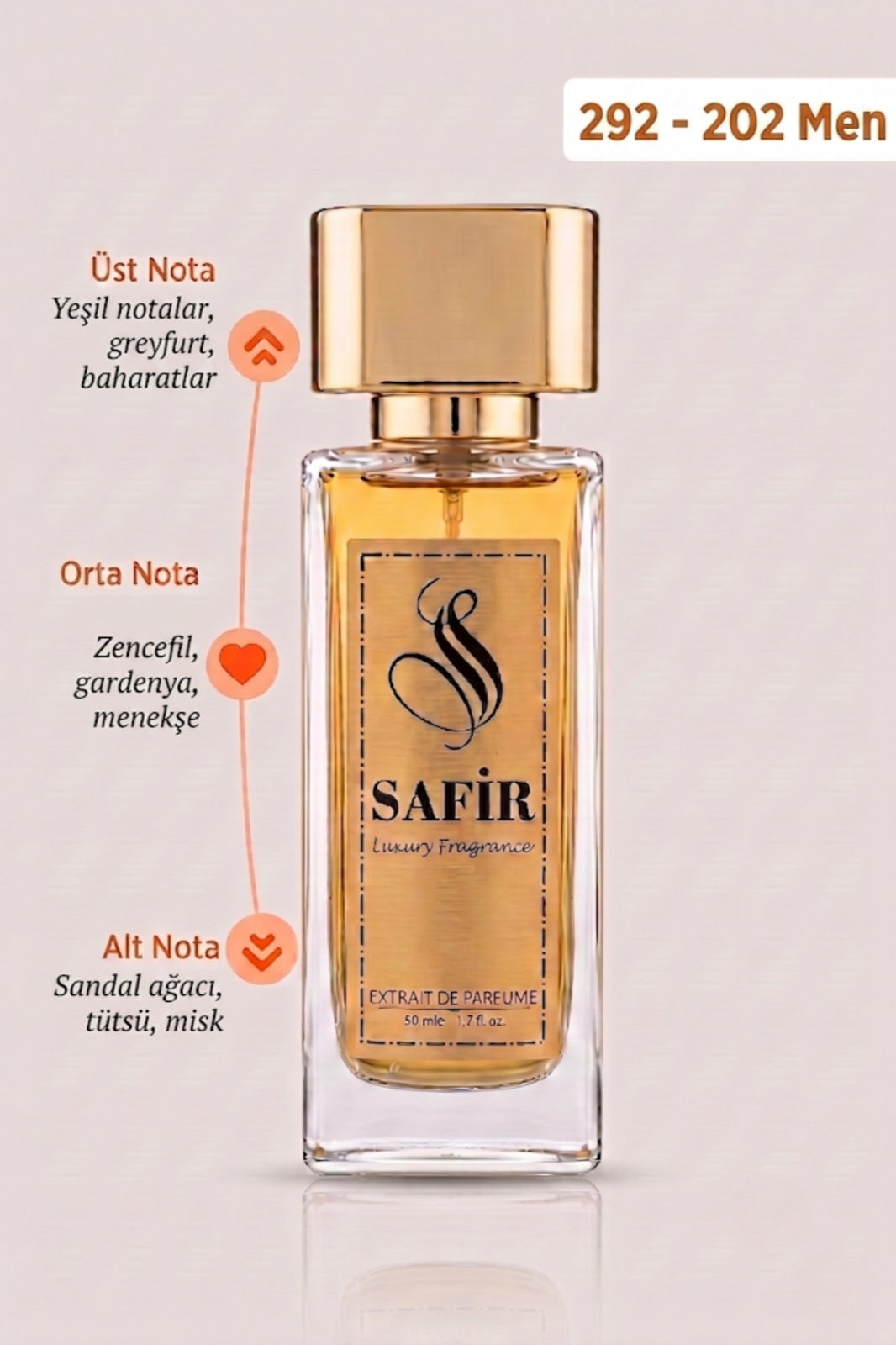 Safir 202 Men Extrait de Parfum 50 ml | 212 Men Muadili Erkek Parfüm