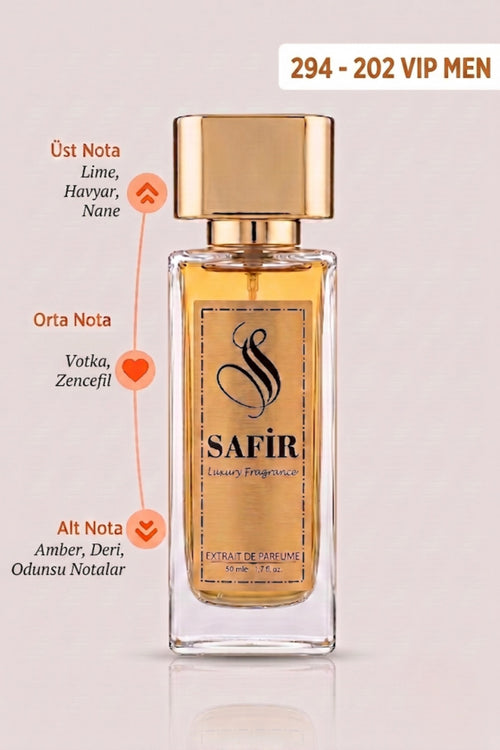 Safir 202 Vip Men Extrait de Parfum 50 ml | 212 VIP Men Muadili Erkek Parfüm